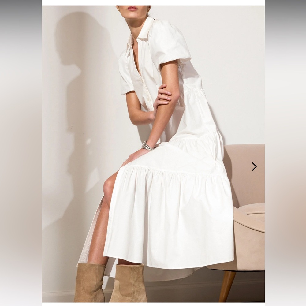 Brochu Walker Havana Maxi Dress, Large, Puff Sleeve Ivory - Picture 5 of 15